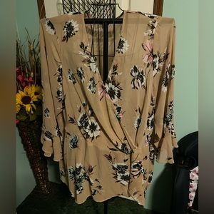 Torrid Chiffon Side Knot Wrap Blouse